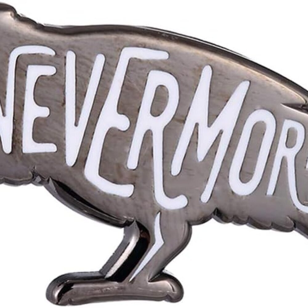 Edgar Allan Poe Never More Enamel Metal Pins Brooch Badge Raven Gothic Literary